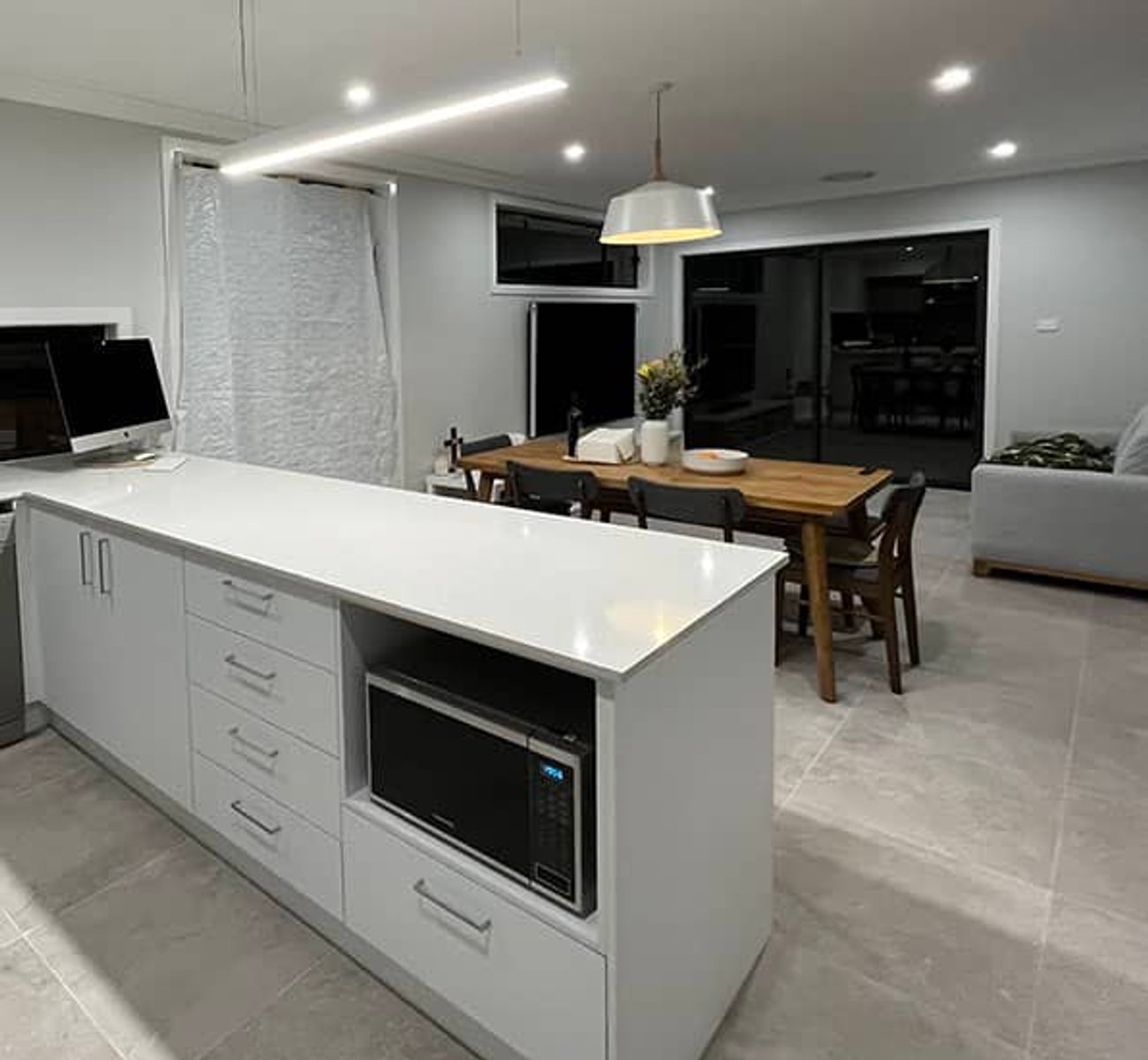 Electrician installing smart home technology