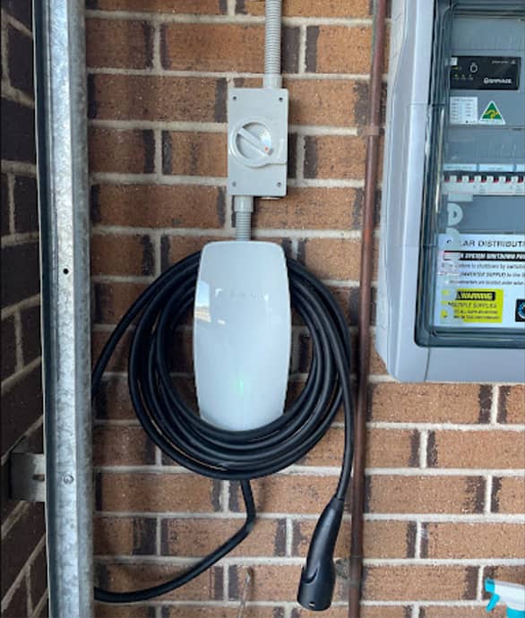 Satisfied customer with newly installed EV charger